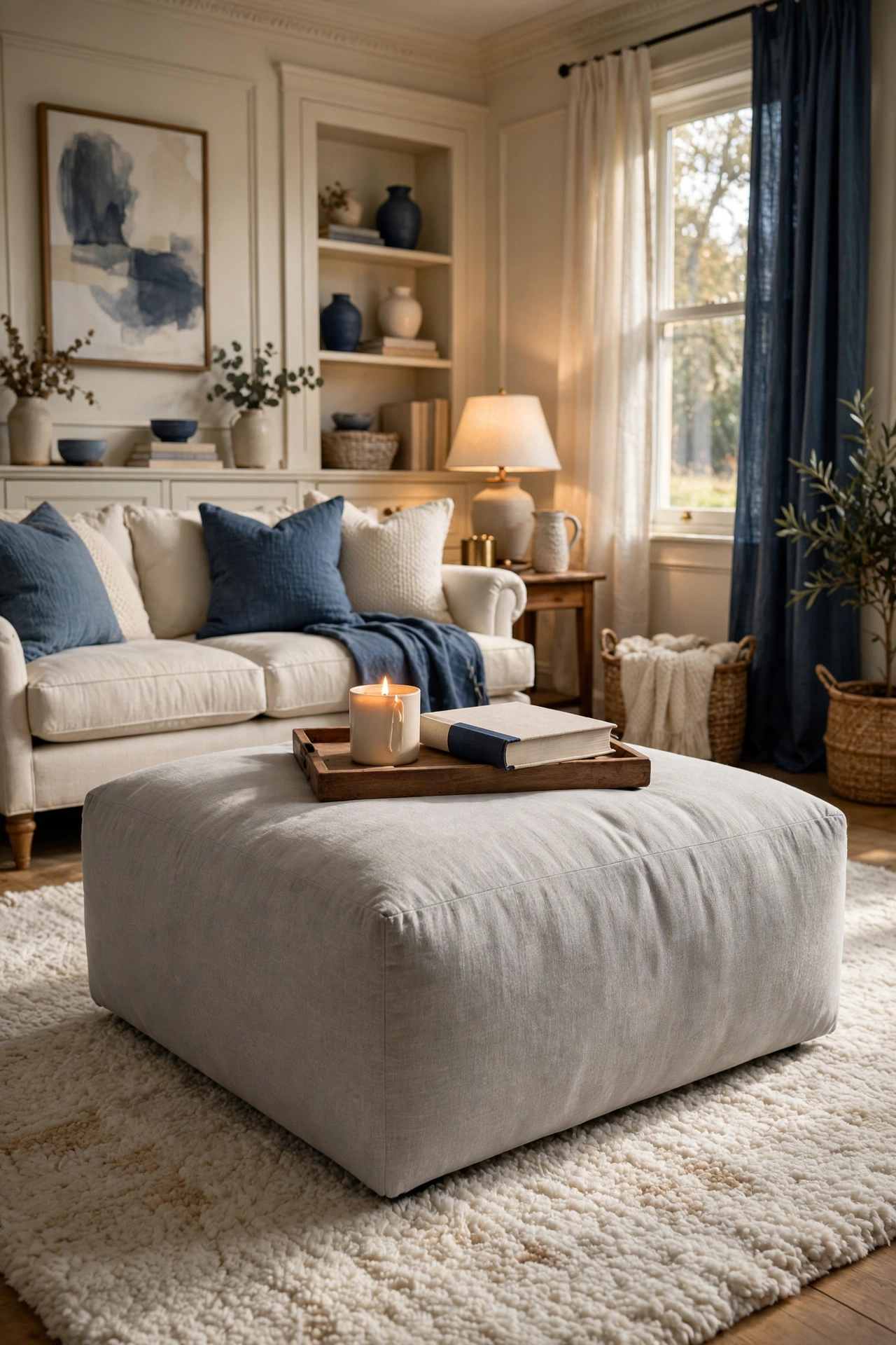 Swap Coffee Tables for Versatile Ottomans