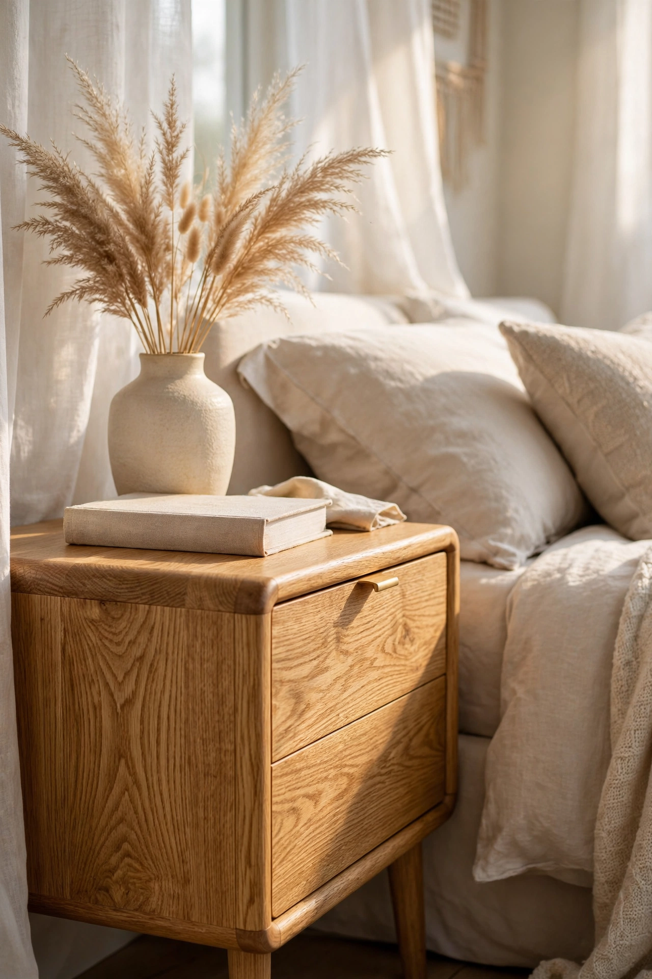 The Instant Glow of Honey Oak Nightstands
