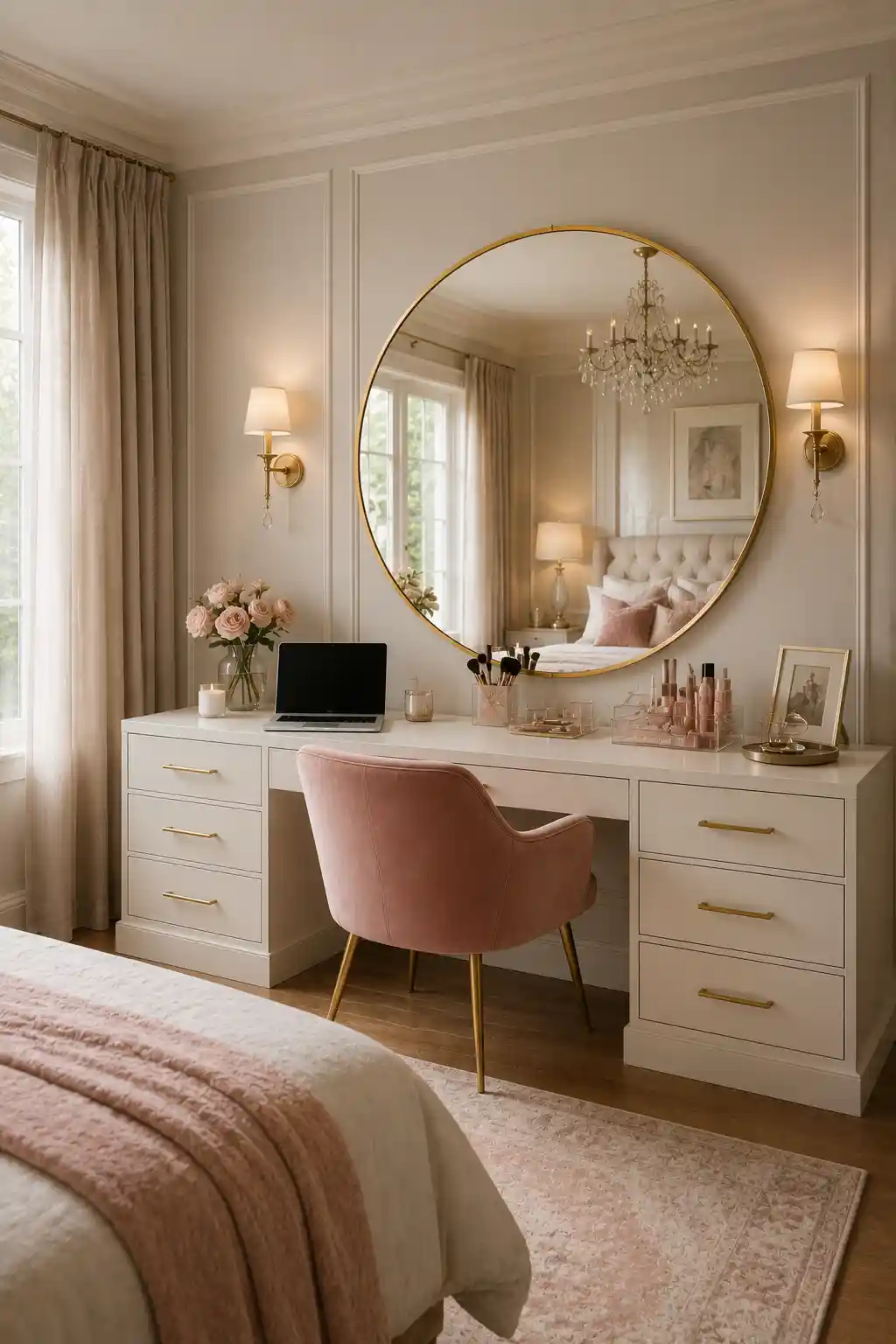 Dual-Purpose Glam Vanity Desks