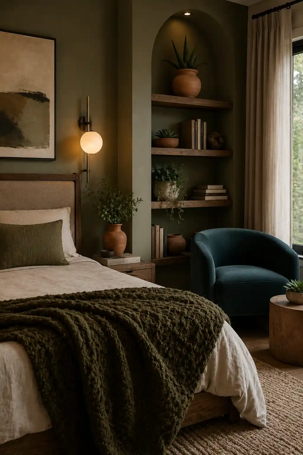 Modern Teal and Olive Green