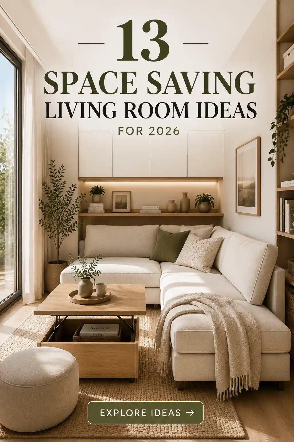 13 Genius Space-Saving Living Room Ideas for 2026