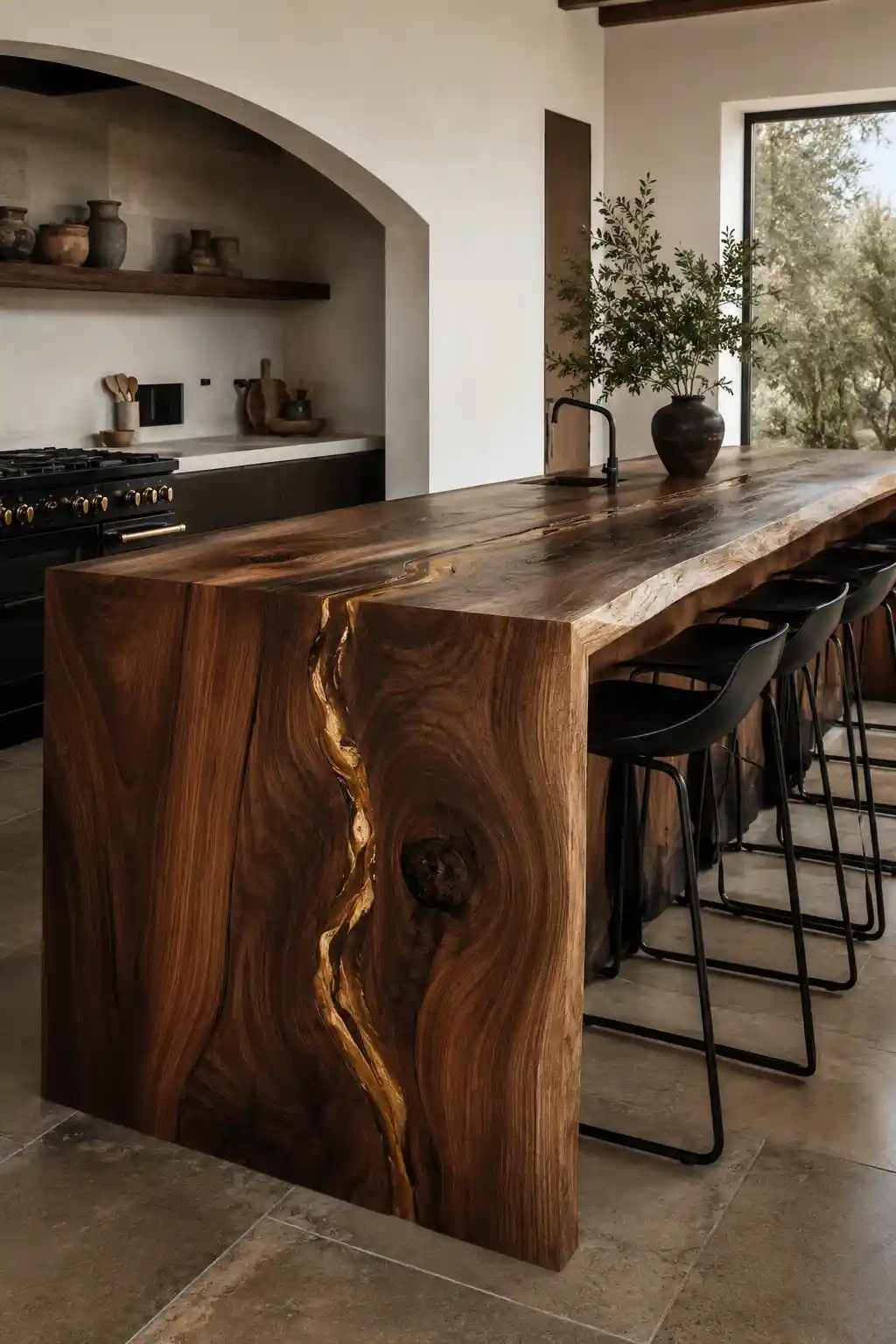 Organic Live-Edge Walnut Integration