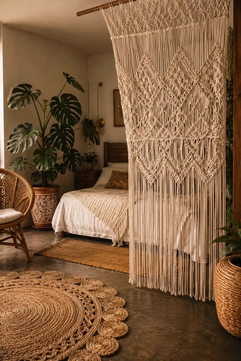 Boho-Chic Macrame Art Screens
