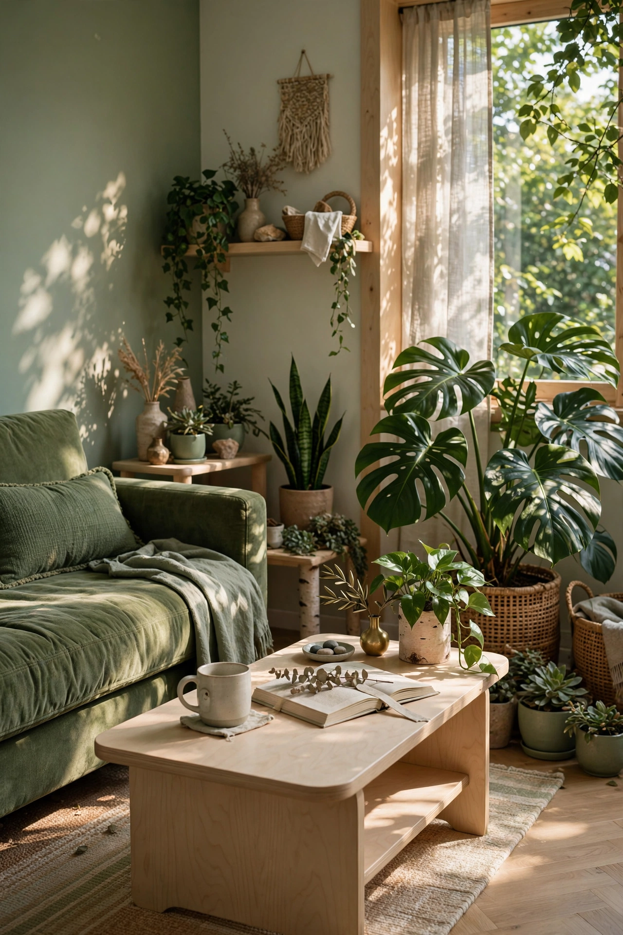 Biophilic Earthy Green Retreat