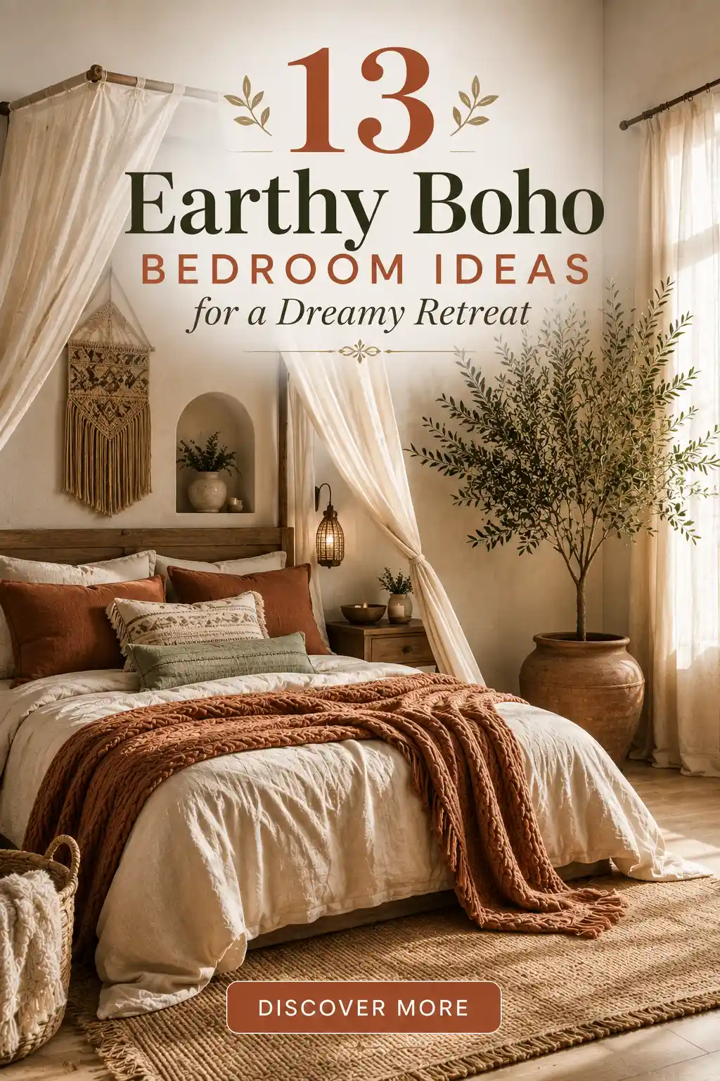 13 Cozy Warm Earthy Boho Bedroom Ideas for a Layered Retreat