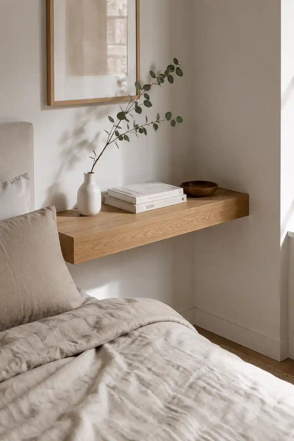Minimalist Floating Oak Shelf