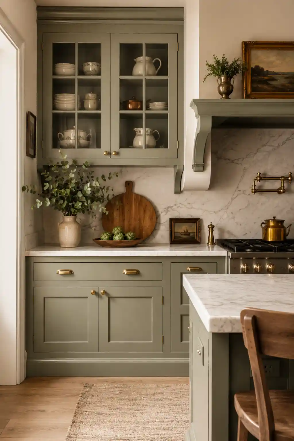 Sophisticated Heritage Green Cabinetry