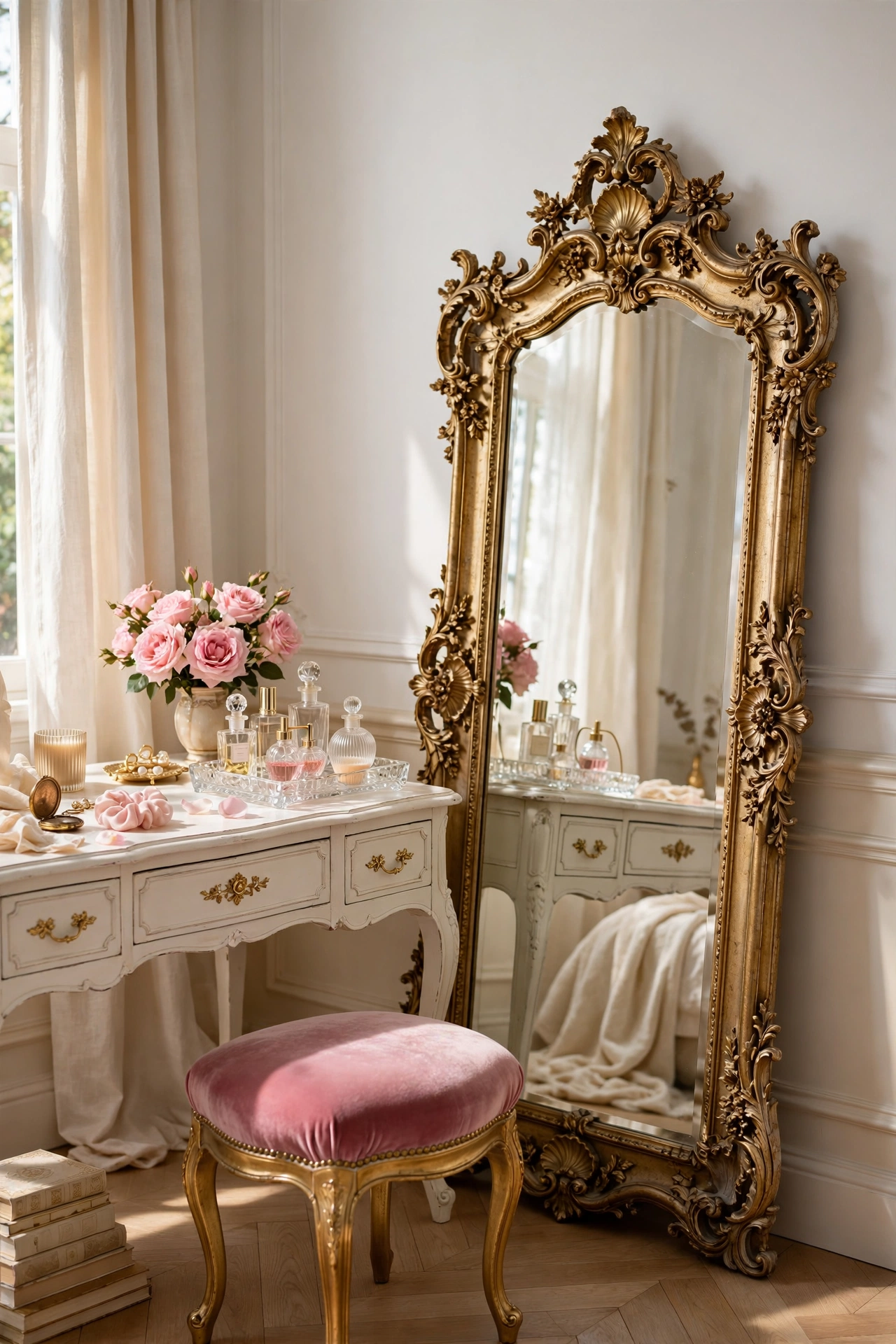 Ornate Gilded Mirrors and Vanities
