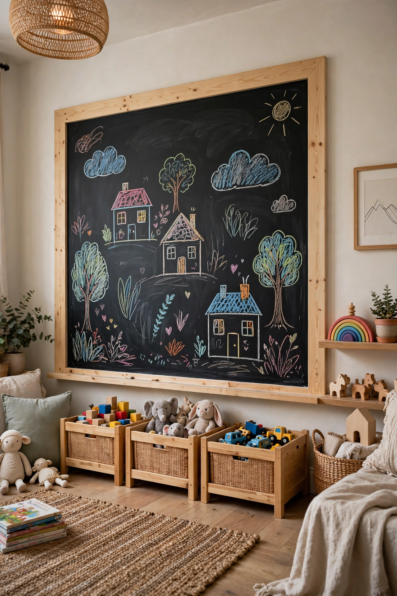 Artistic Chalkboard Feature Wall
