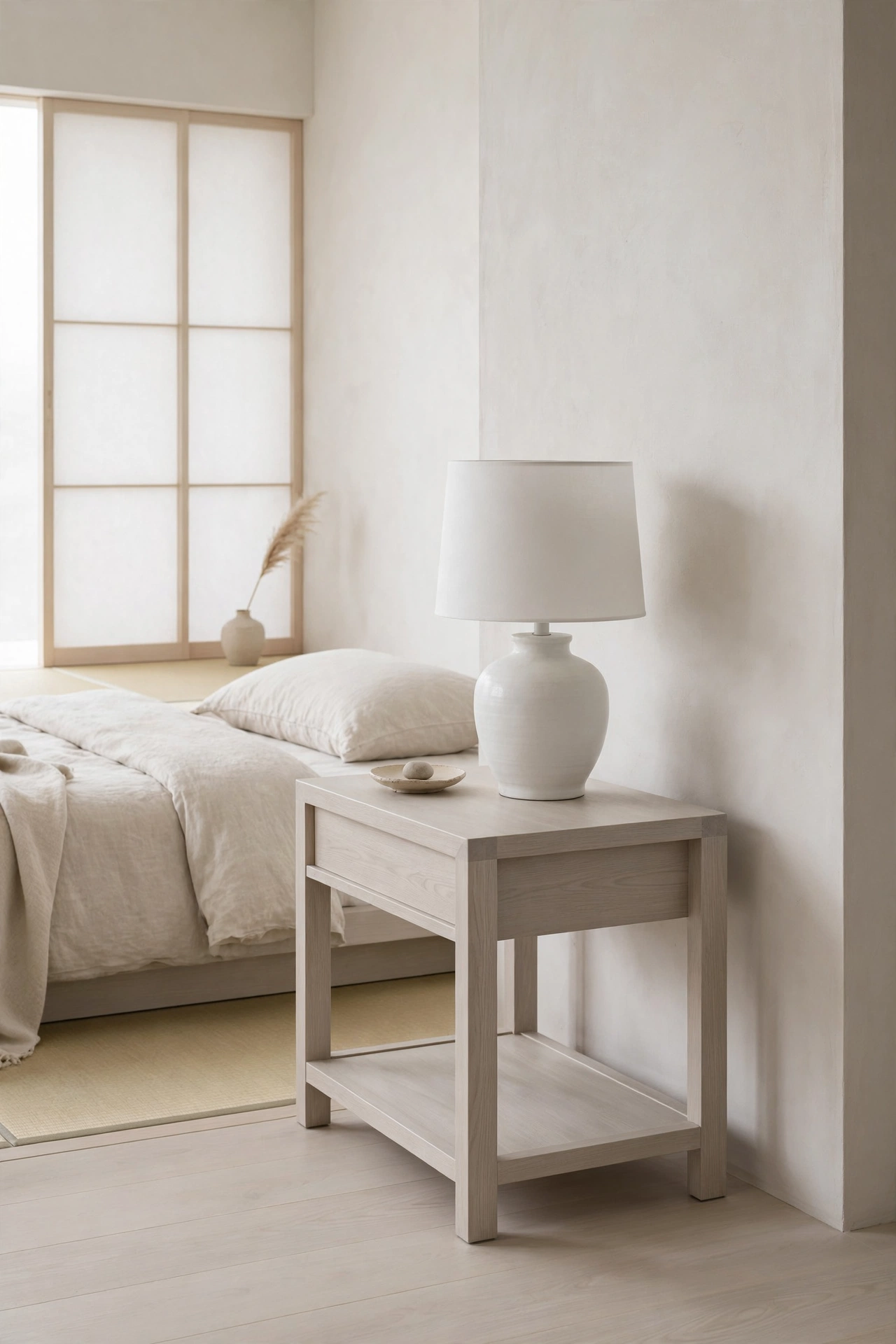 Subtle Contrast with Bleached Ash Side Tables