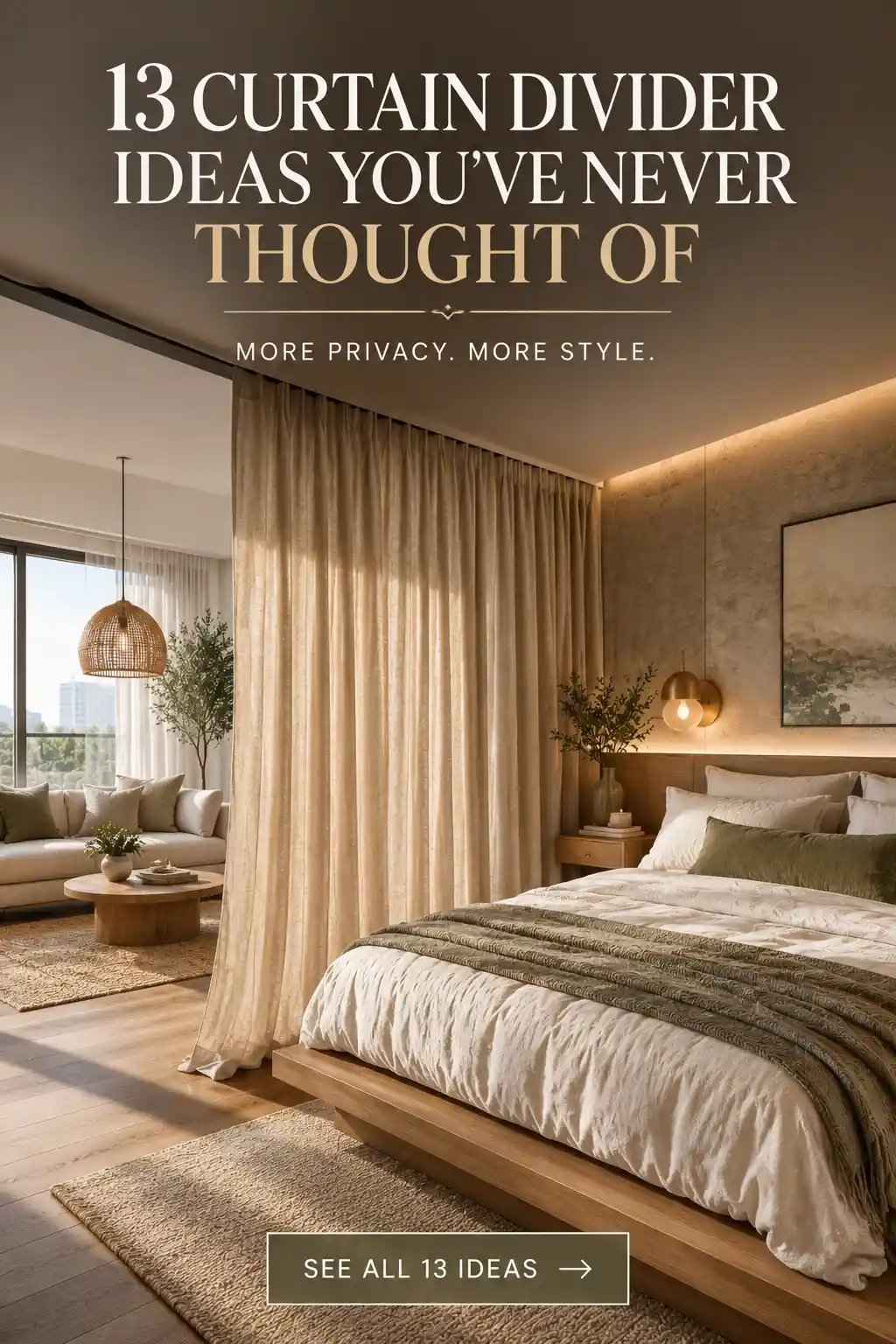 13 Creative Bedroom Curtain Divider Ideas for More Privacy and Style