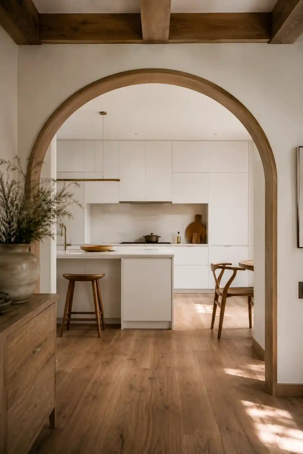 Architectural Wood Framing and White Panels