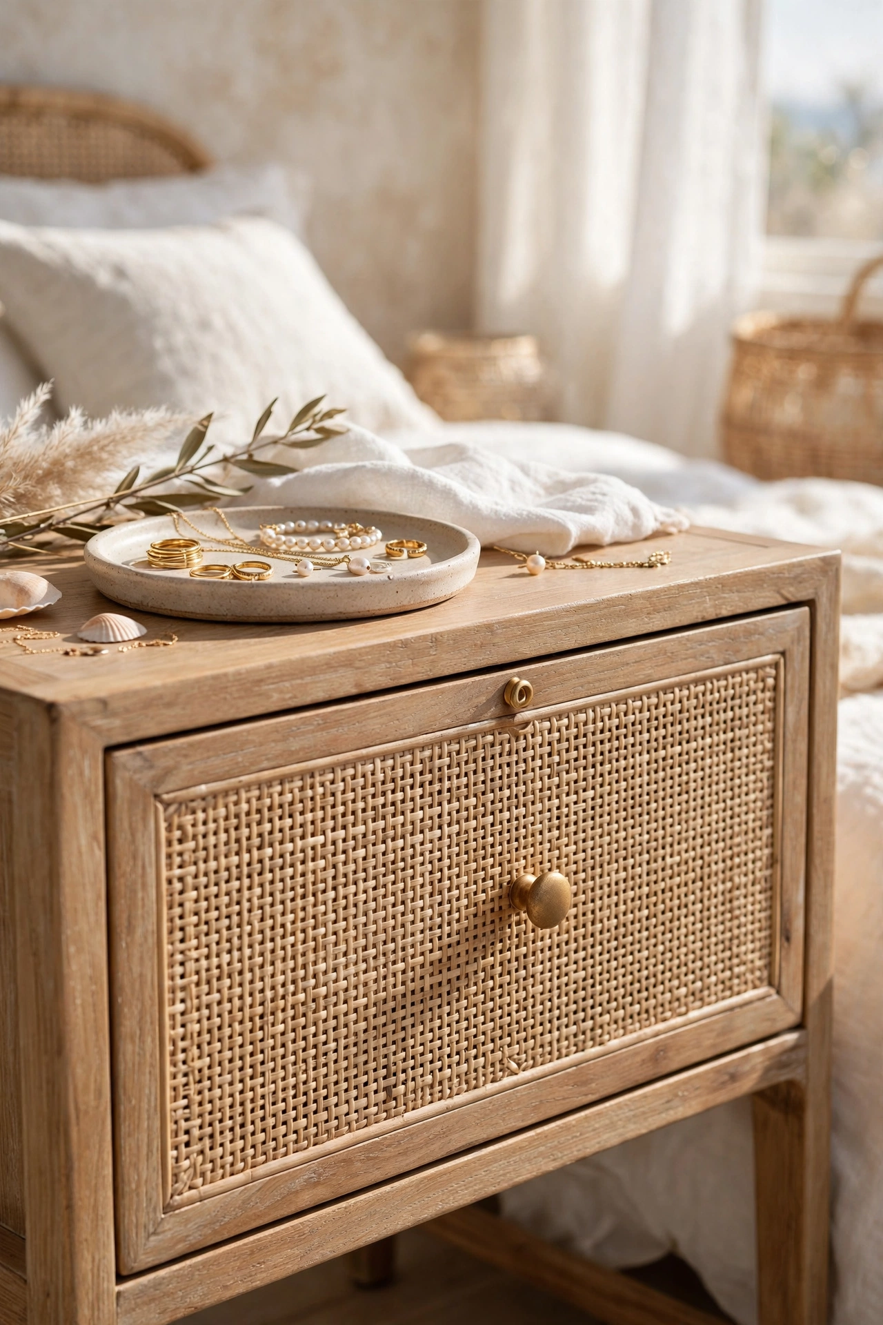 Organic Softness with Cane and Rattan Accents