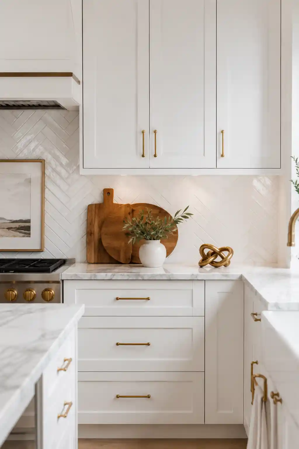 Polished Brass and Herringbone Textures