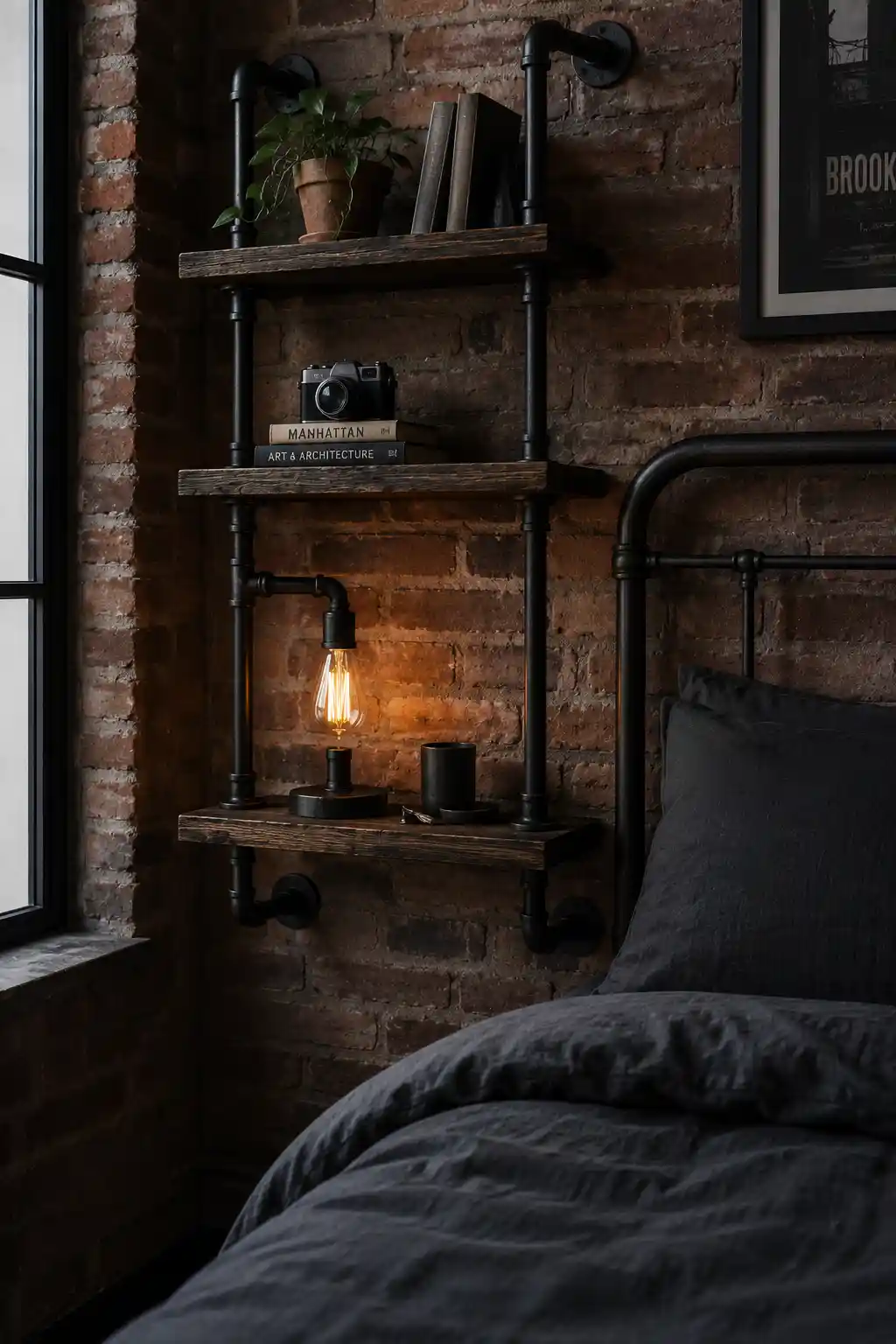Rustic Pipe and Reclaimed Wood Shelf