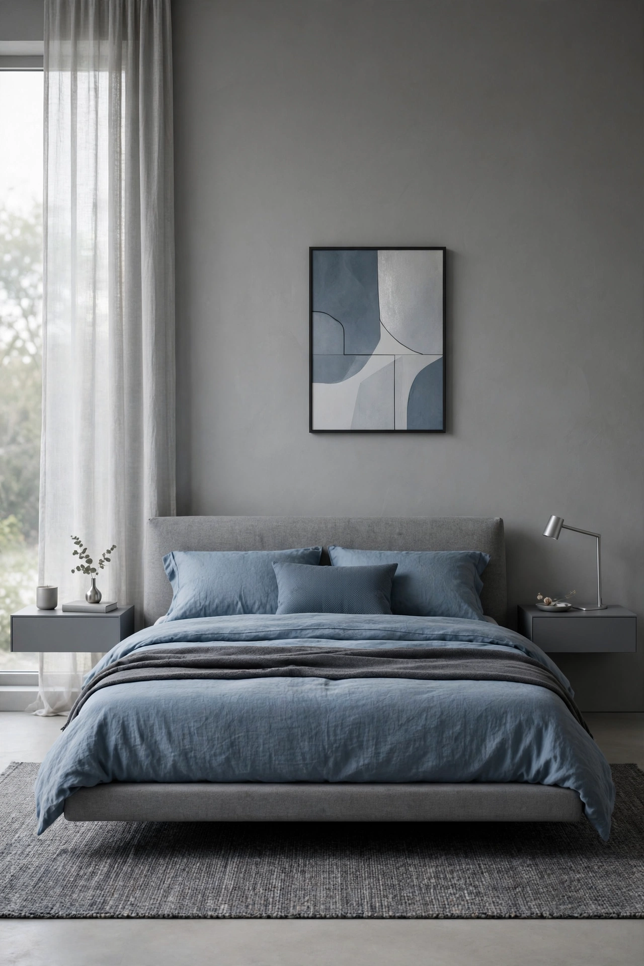 Muted Dusty Blue and Grey Tones