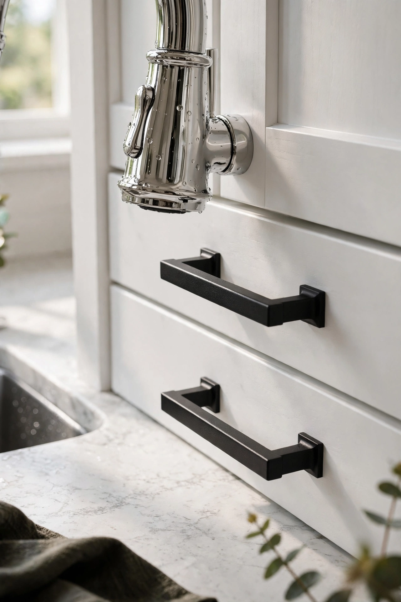 Diverging Faucet and Hardware Finishes