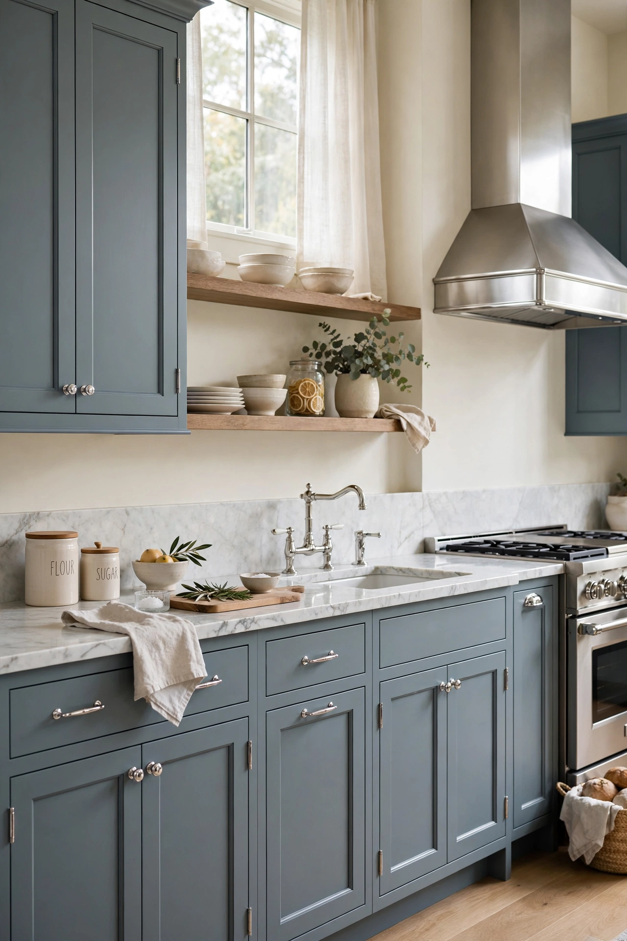 Dusty Blue-Gray for a Timeless Transitional Style
