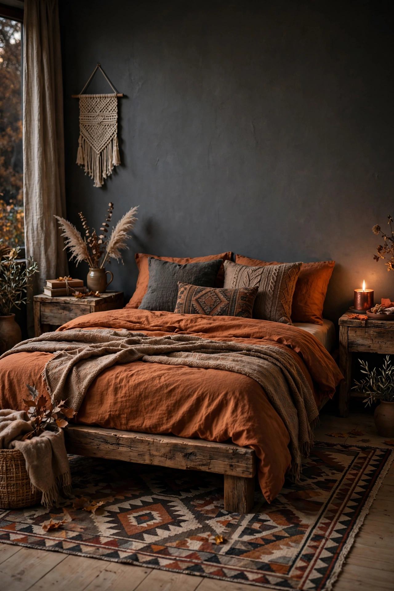 Rust Orange and Charcoal Mood