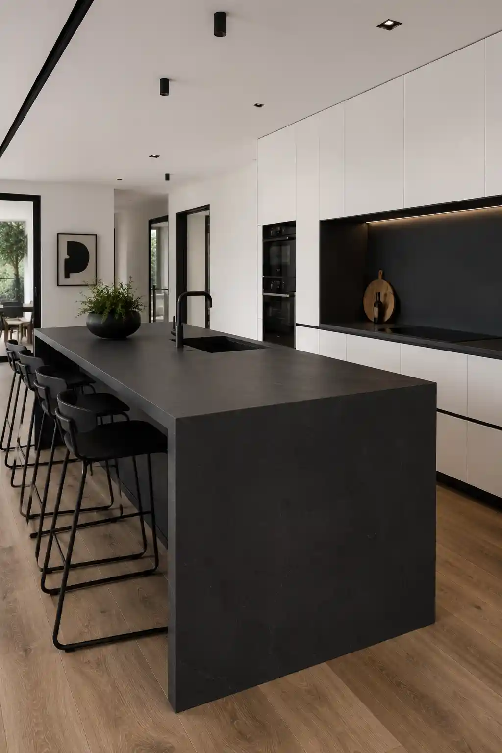 High-Contrast Charcoal Matte Quartz