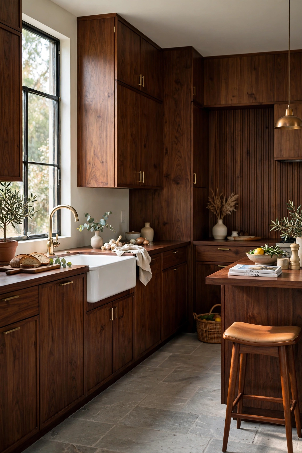 Invest in Rich Walnut Cabinetry