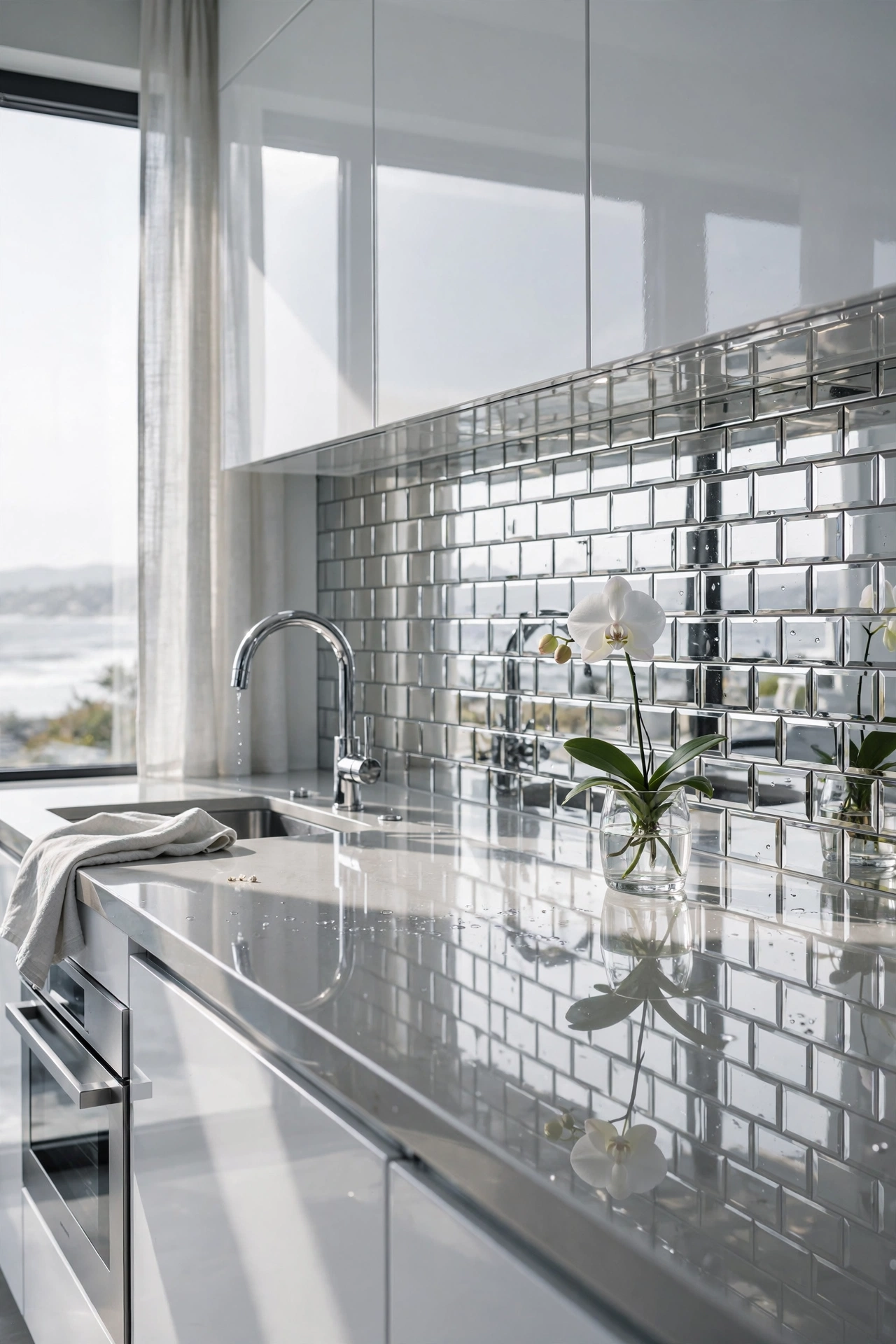 Light-Enhancing Reflective Mirrored Tiles