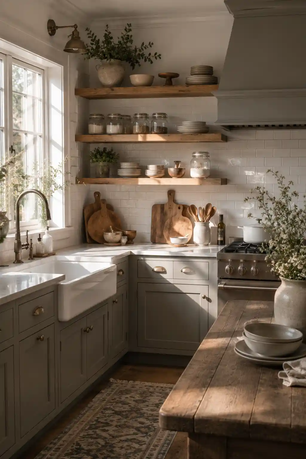 Serene Grey Farmhouse Corner