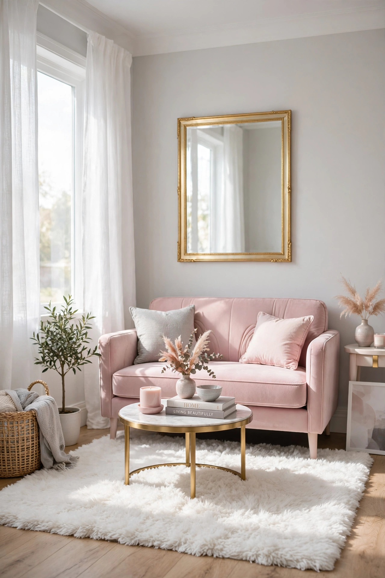 Pastel-Toned Compact Settee