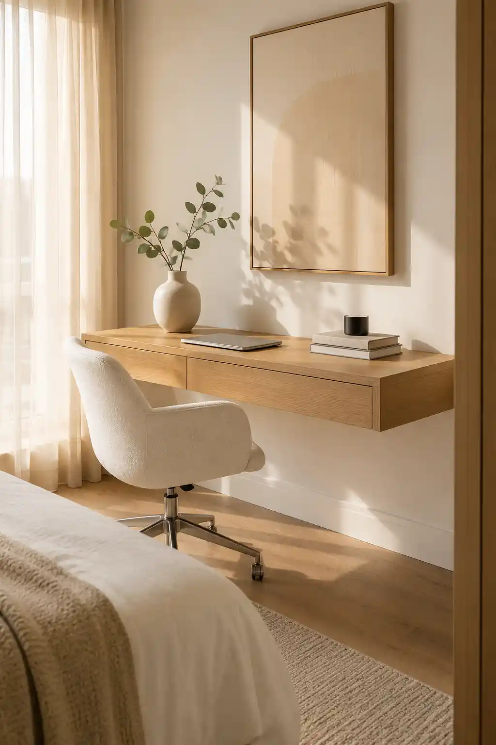 Sleek Floating Wall-Mounted Desks