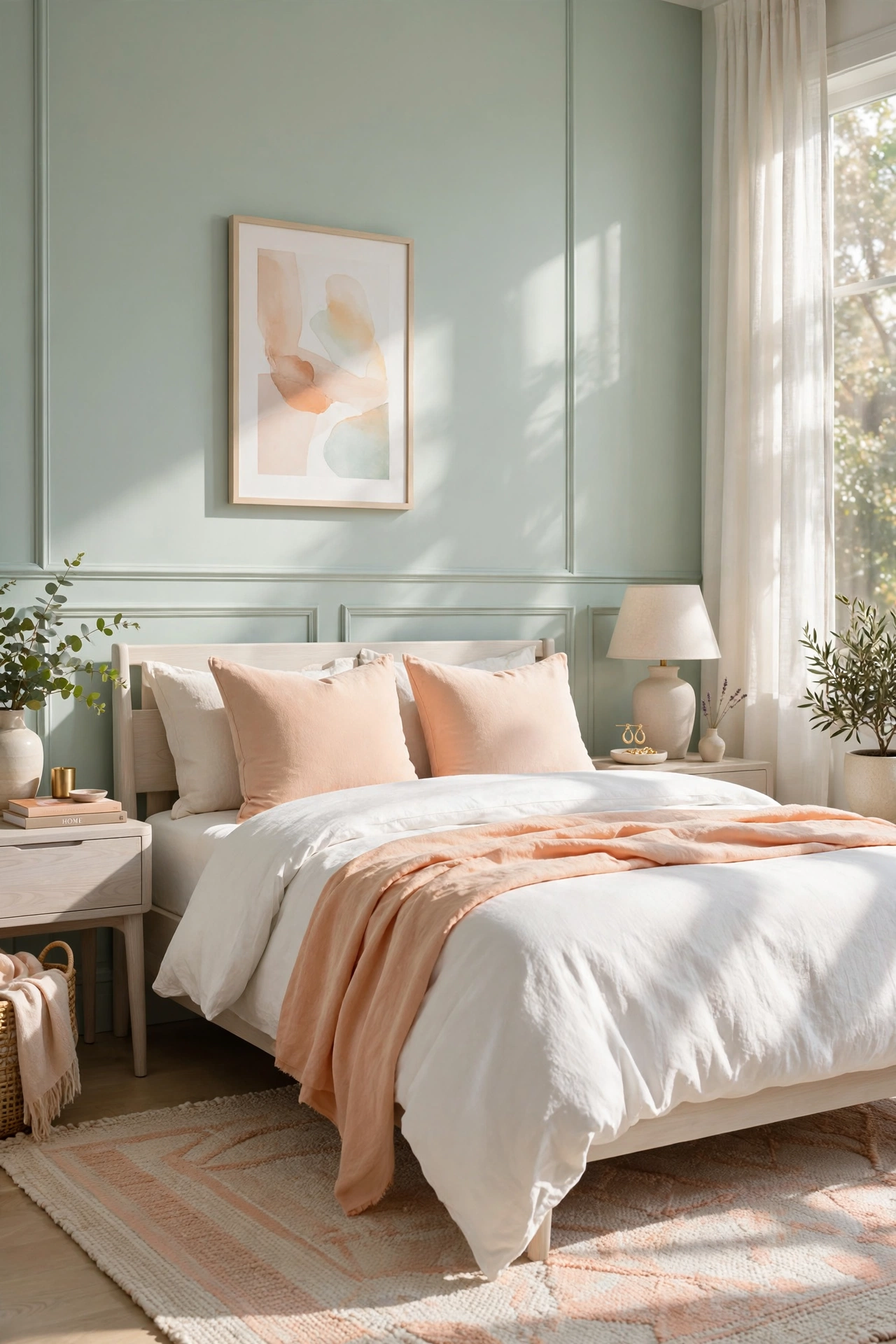 Soft Mint and Pale Peach