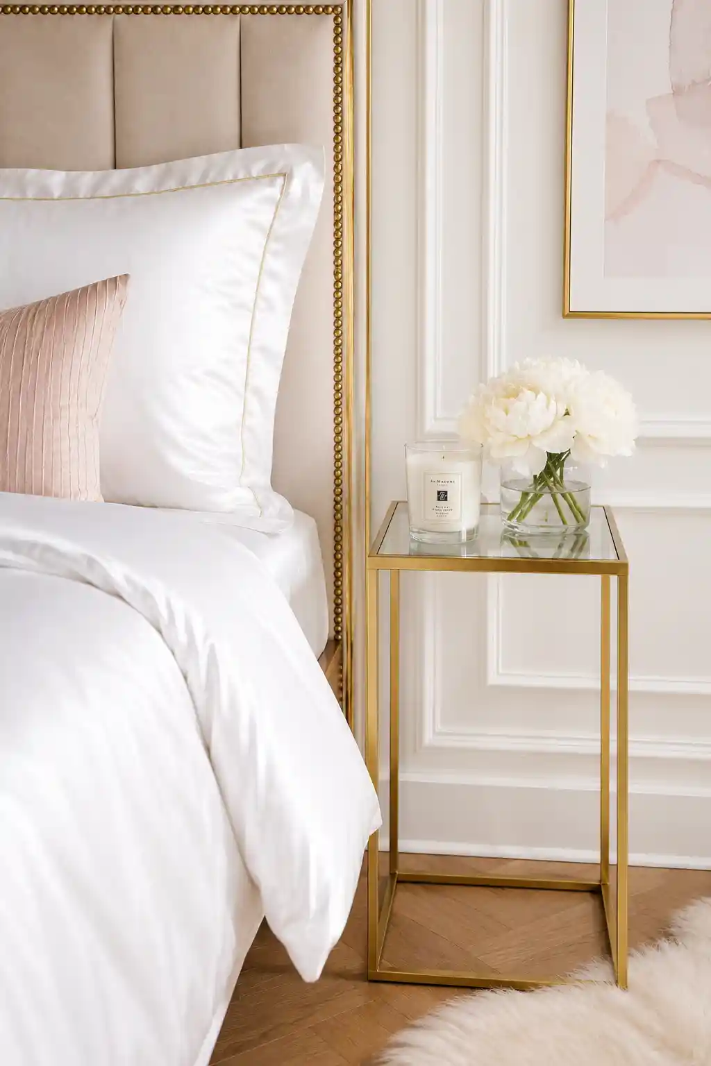 Transparent Glass and Brushed Gold Stand