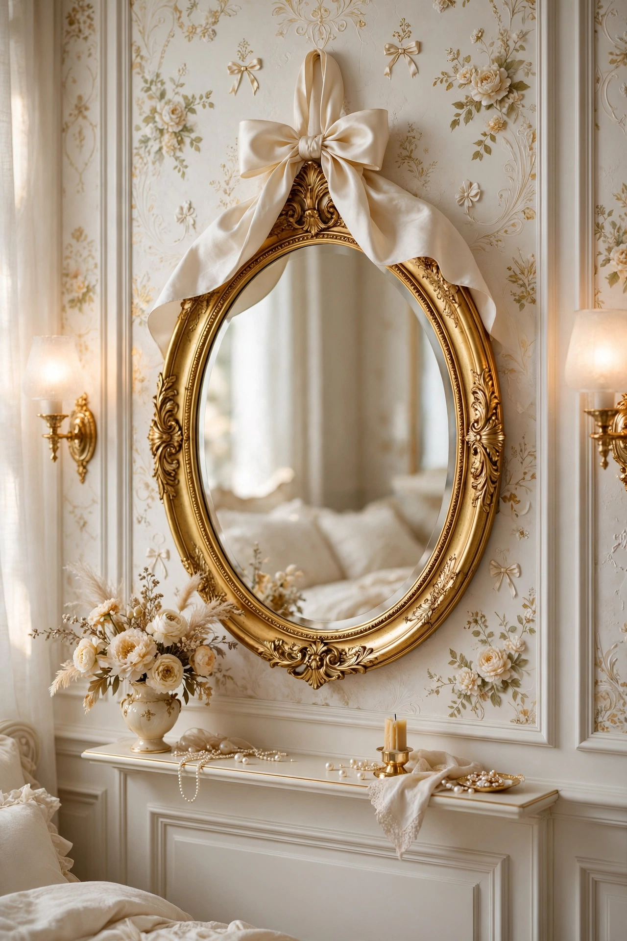Ribboned Ornate Mirrors