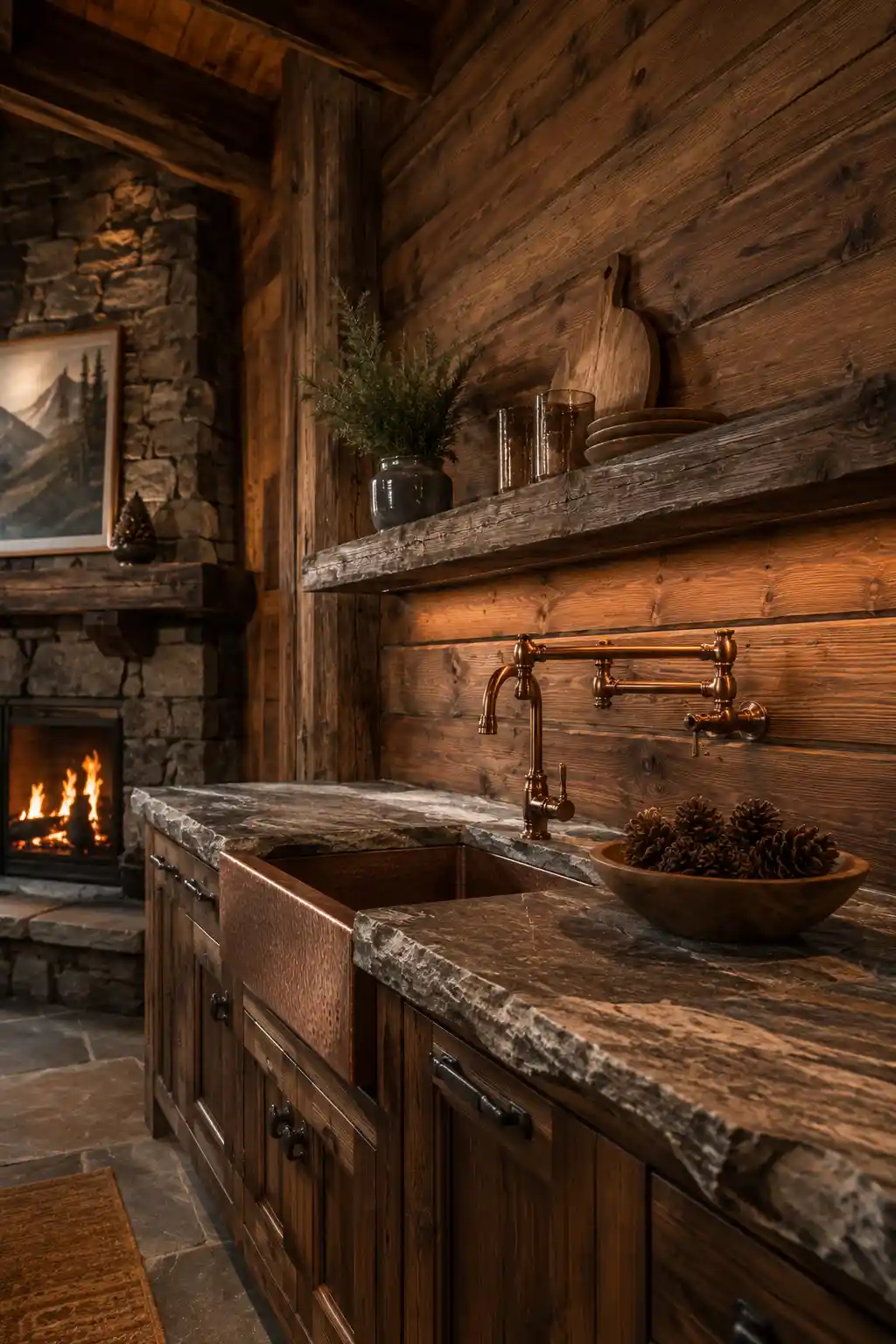 Cedar Planks and Natural Stone Retreat