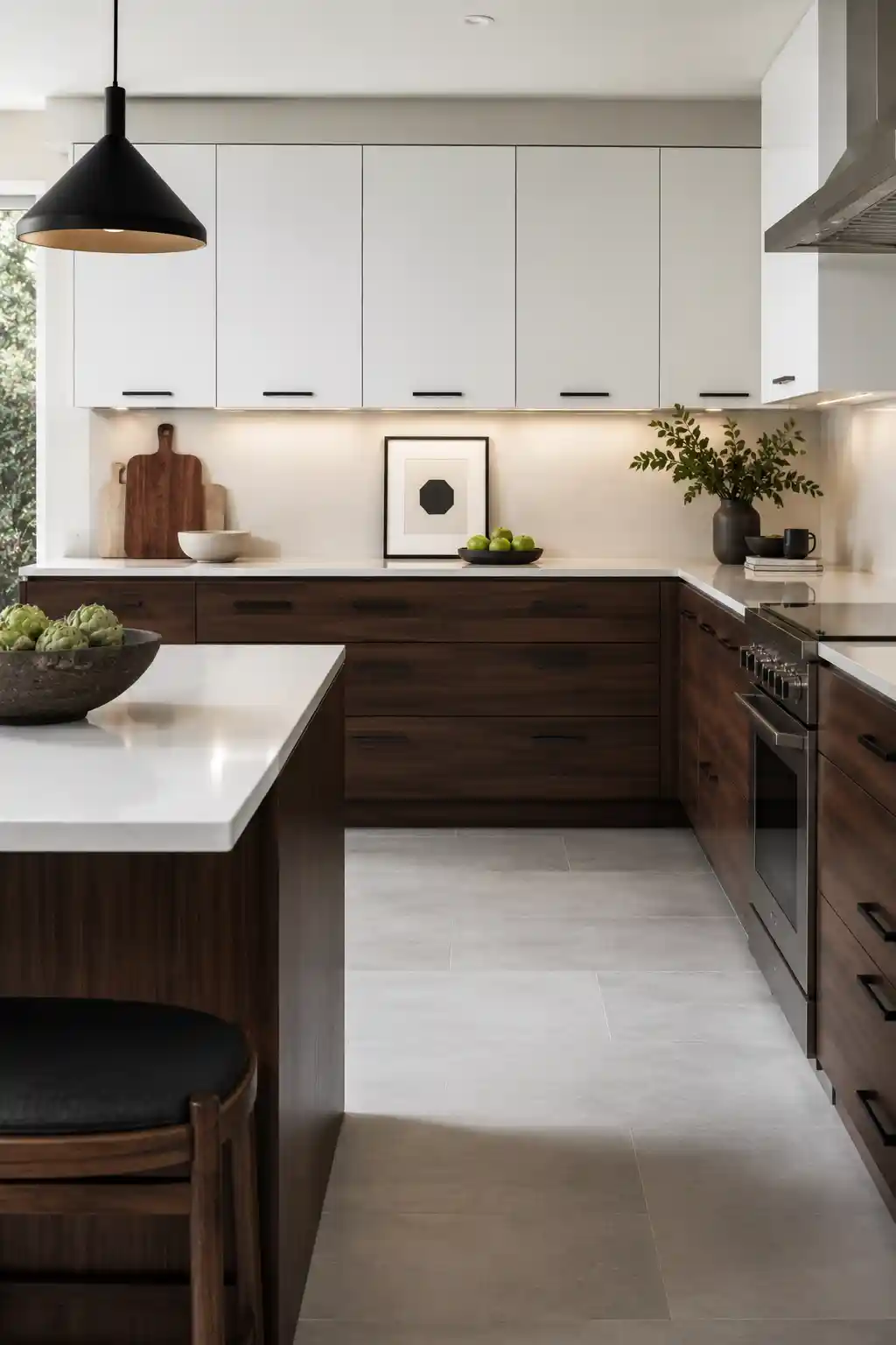 Classic White and Rich Dark Walnut