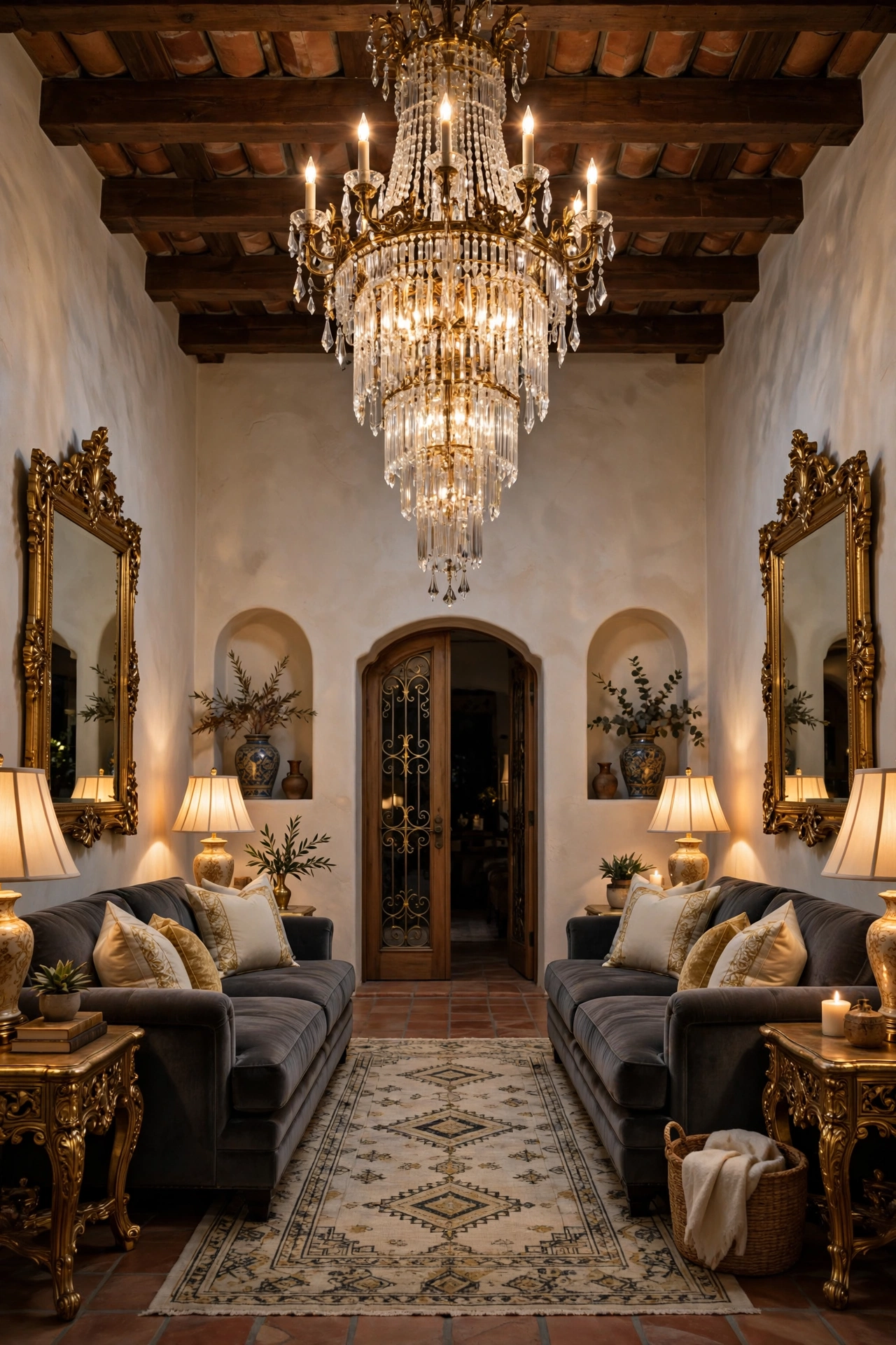 Symmetrical Grandeur with Crystal Accents