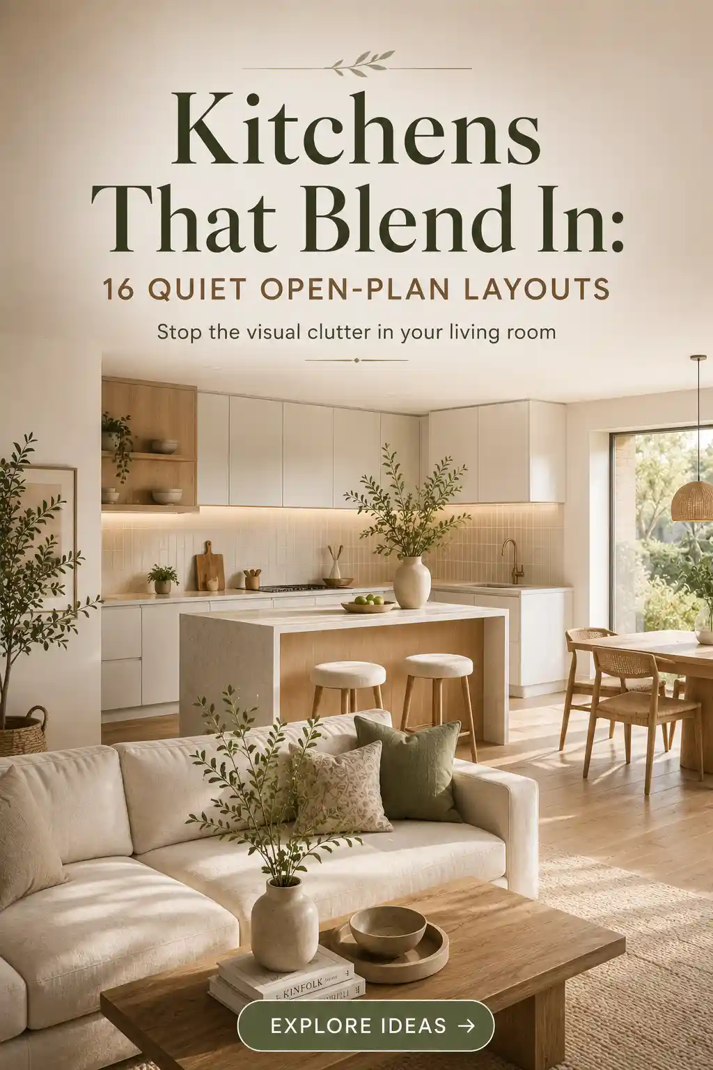 16 Clever Ways to Design Small Open Plan Kitchens That Don't Compete With Living Areas