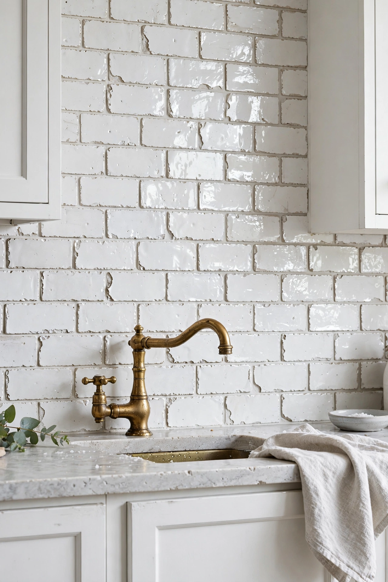 Distressed White Subway Tiles