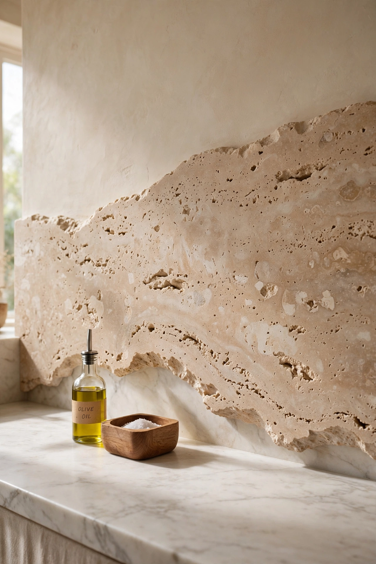 Tactile Luxury with Natural Stone Backsplashes
