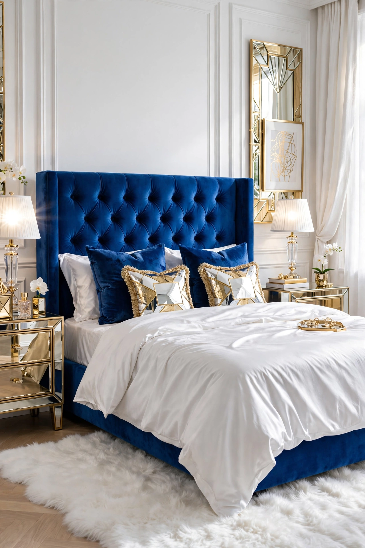 Opulent Cobalt Velvet Textures