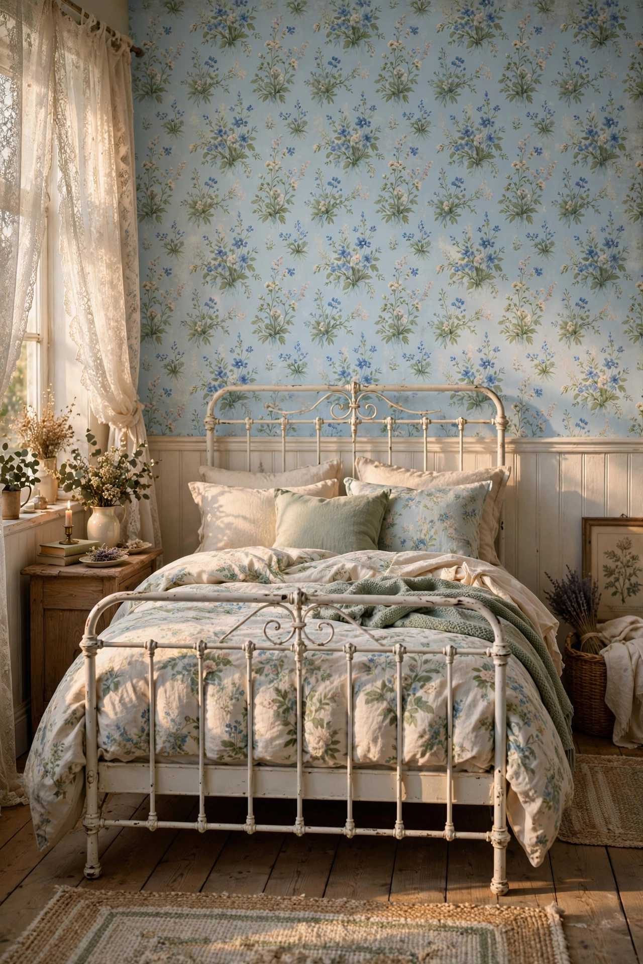 Romantic Pastel Blue and Florals