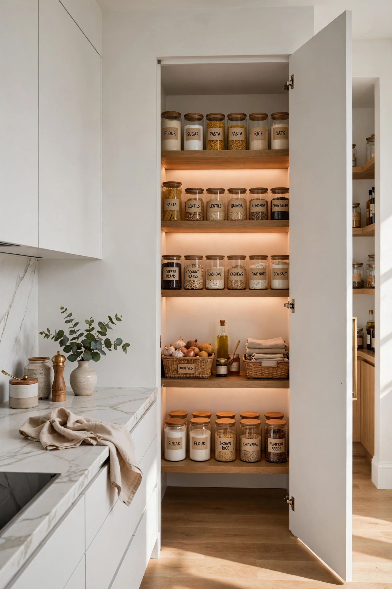 Organizational Bliss with a Hidden Walk-in Pantry