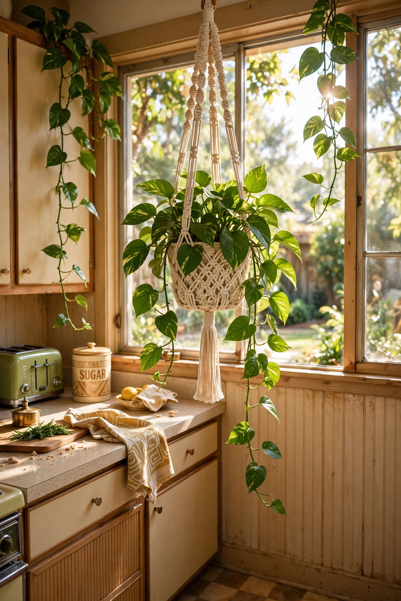 Add Hanging Greenery and Macrame