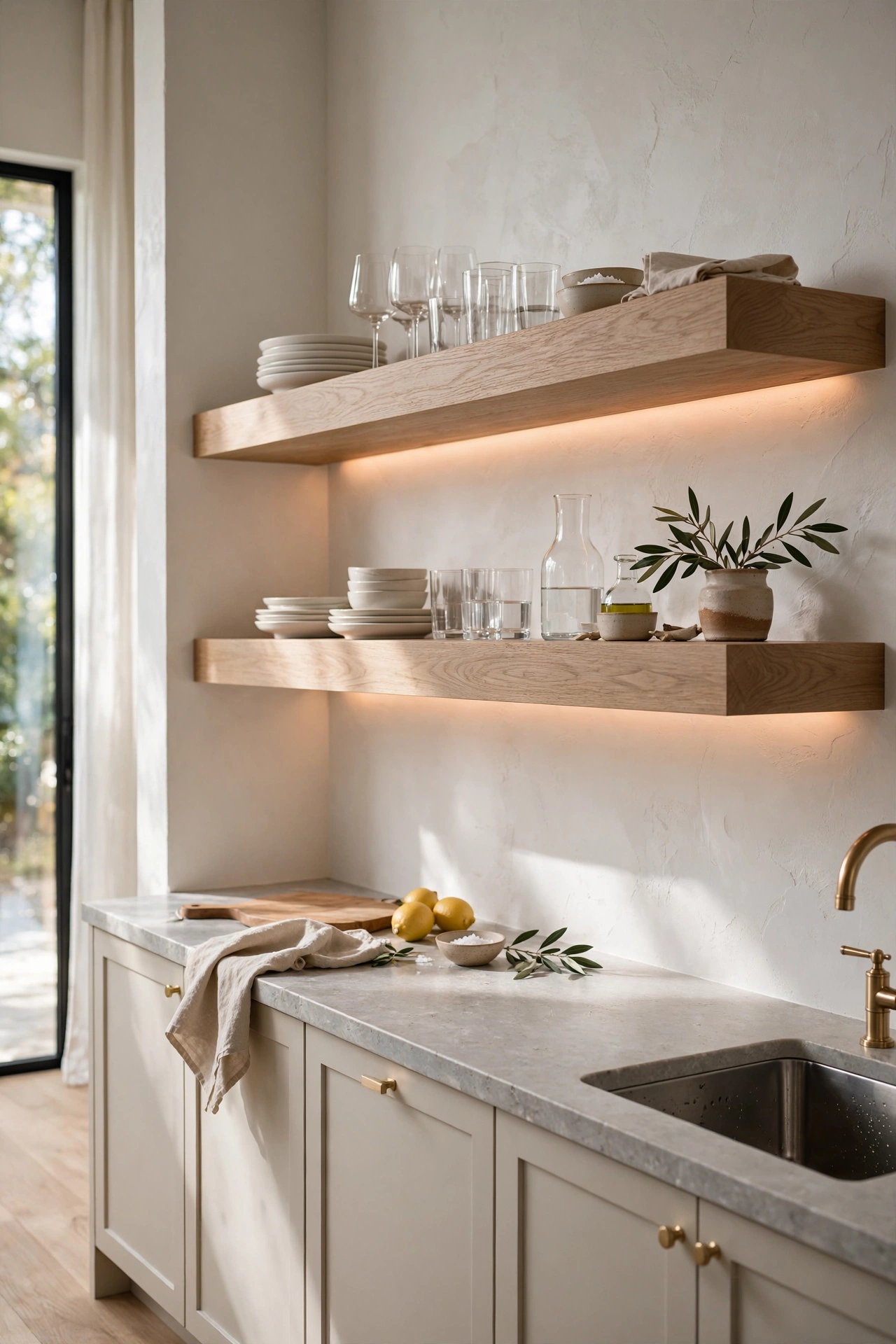Airy Aesthetics with Modern Open Shelving
